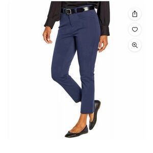 Banana Republic Slim Straight Cropped Pant - Navy